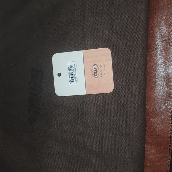 FOSSIL LEATHER BRIEFCASE GUC NICE BROWN COLOR - Picture 9 of 9